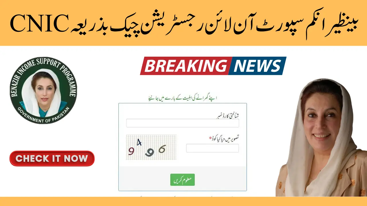 Benazir Income Support Online Registration Check By CNIC